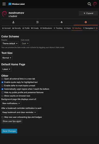 Screenshot 2025-10-06 at 21-10-55 Interface - Preferences - nostromov - Windows Latest Forums